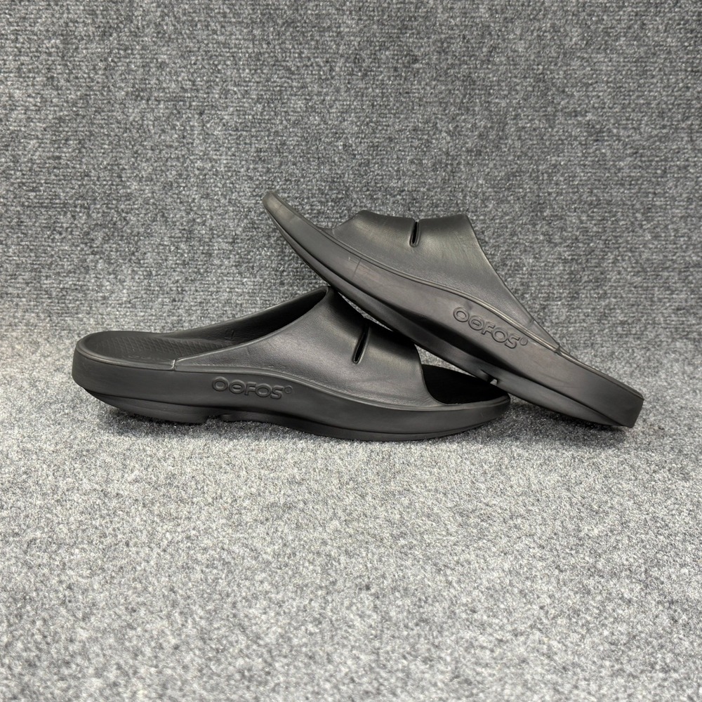 Oofos OOahh Sport Slide Sandals Men's 10 Black Athletic Running Recovery Beach - Picture 7 of 12